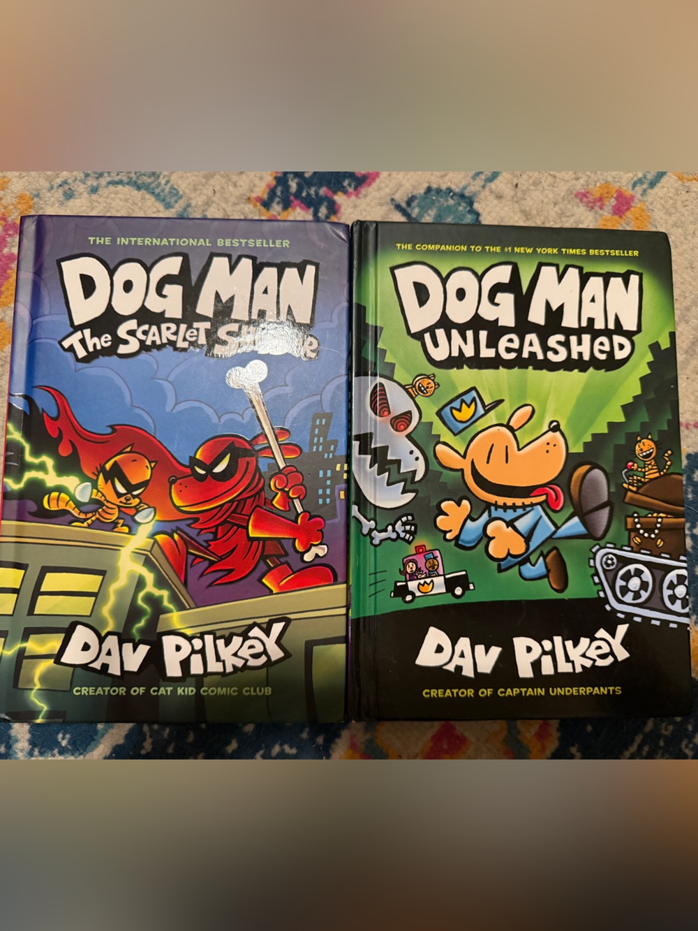 Set of 2 Dog Man Hardcover Books- The Scarlet Shedder & Unleashed